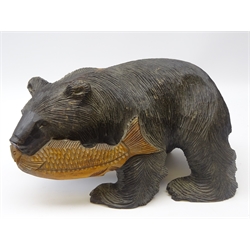  Black Forest style carved bear, L35cm  