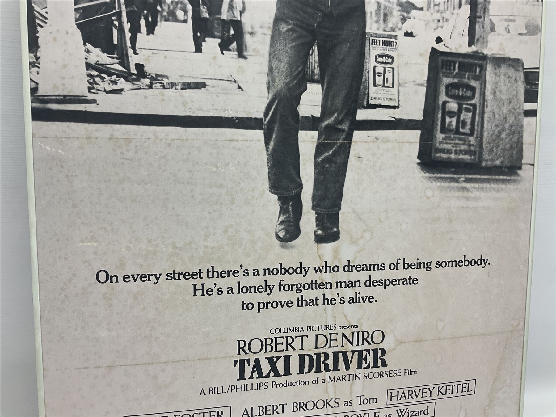 Taxi Driver film poster print, in silvered frame, H100cm