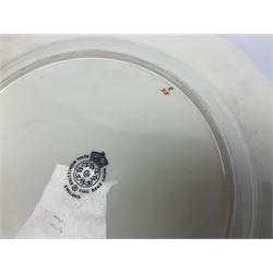 Mid 20th century Royal Worcester cabinet plate decorated by John Freeman, of circular form with gilt shaped rim, hand painted with a still life of fruit upon a mossy ground, signed Freeman, with black printed mark beneath, D27cm