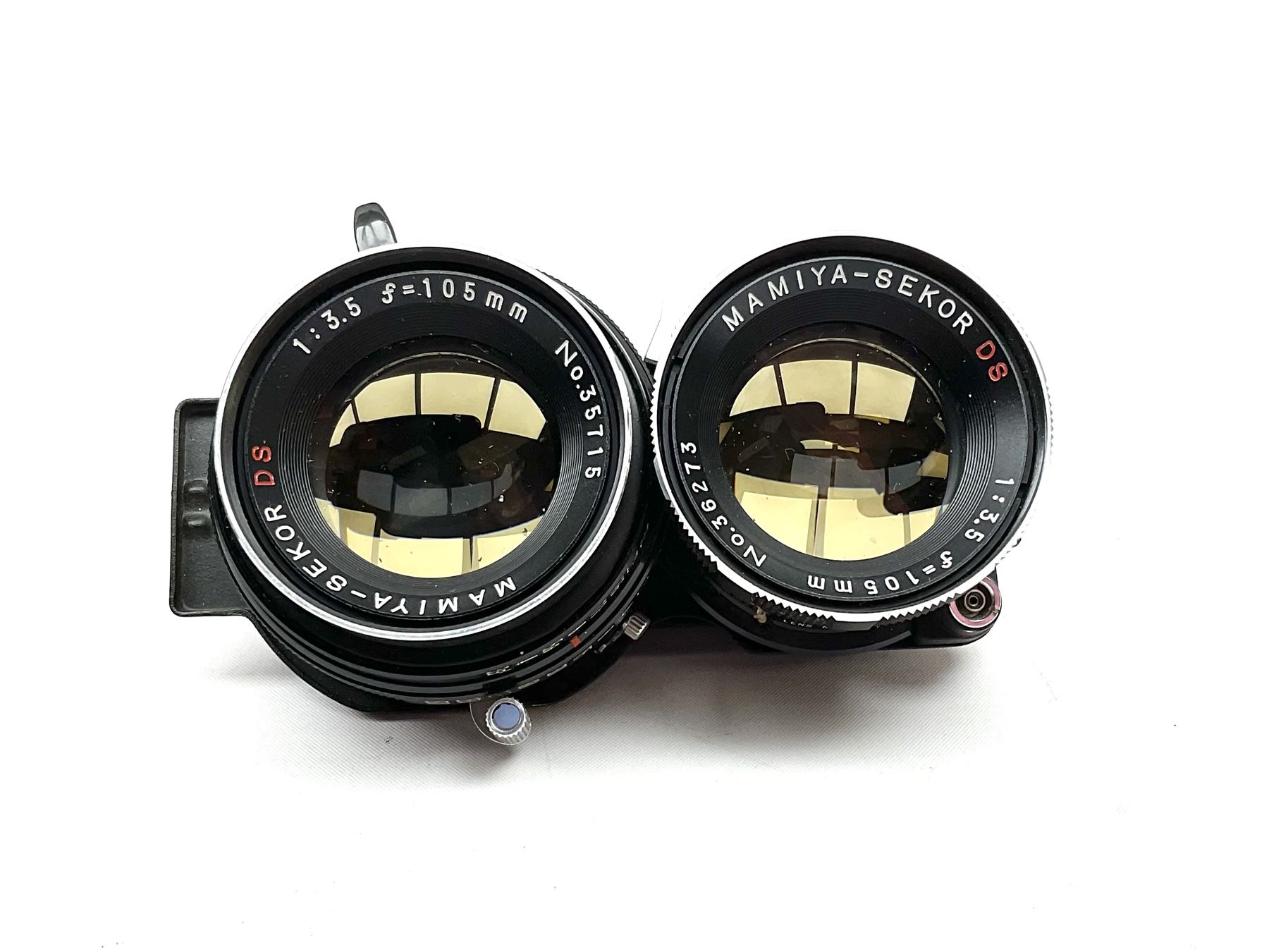 Mamiya C330 camera with Mamiya-Sekor ‘1:4.5 f=55mm’ lens, Mamiya-Sekor DS ‘1:3.5 f=105mm’ lens and Mamiya-Sekor SUPER ‘1:4.5 f=180mm’ lens