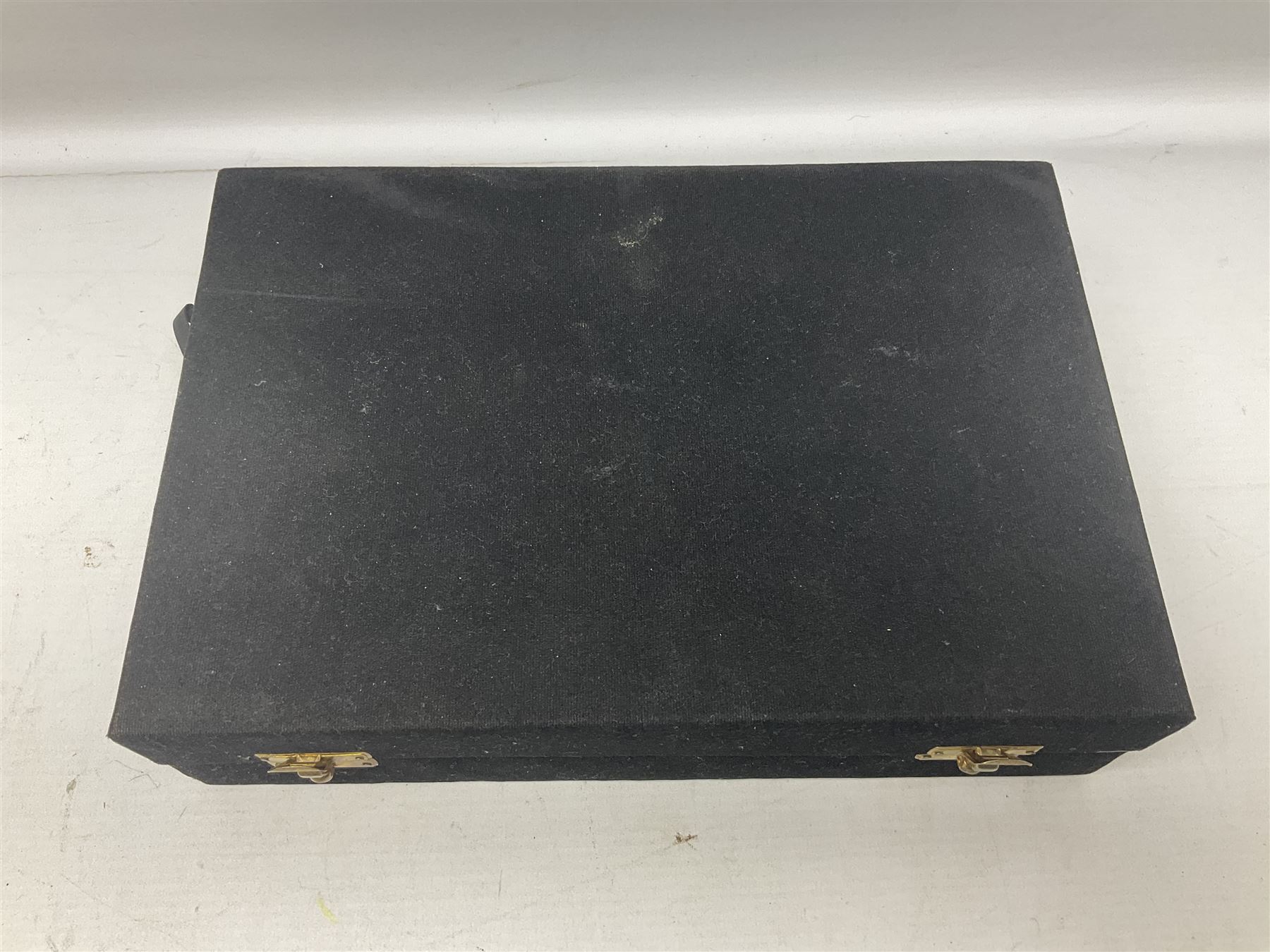 Horn handled magnifying glass and letter opener cased set, replica Scrimshaw in the form of a tusk titled The Ship Charles W Morgan New Bedford and pair of binoculars