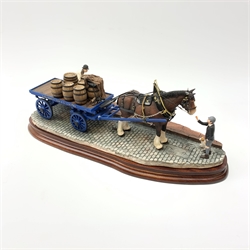A limited edition Border Fine Arts figure group, Guinness Dray, 271/1250, upon wooden base, figure L39cm, with accompanying certificate and box. 
