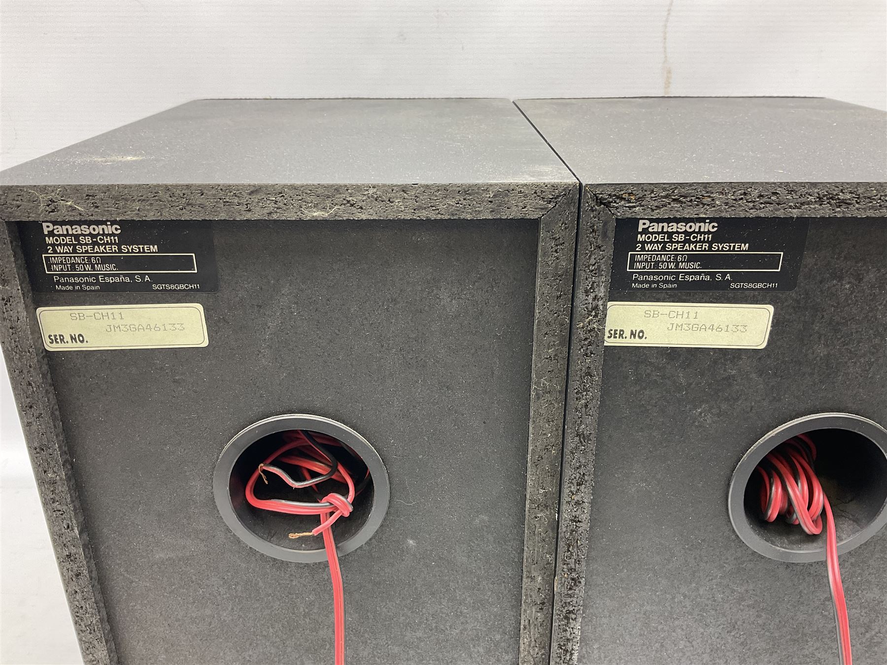 Pair of Panasonic  Model SB-CH11 speakers, H32cm
