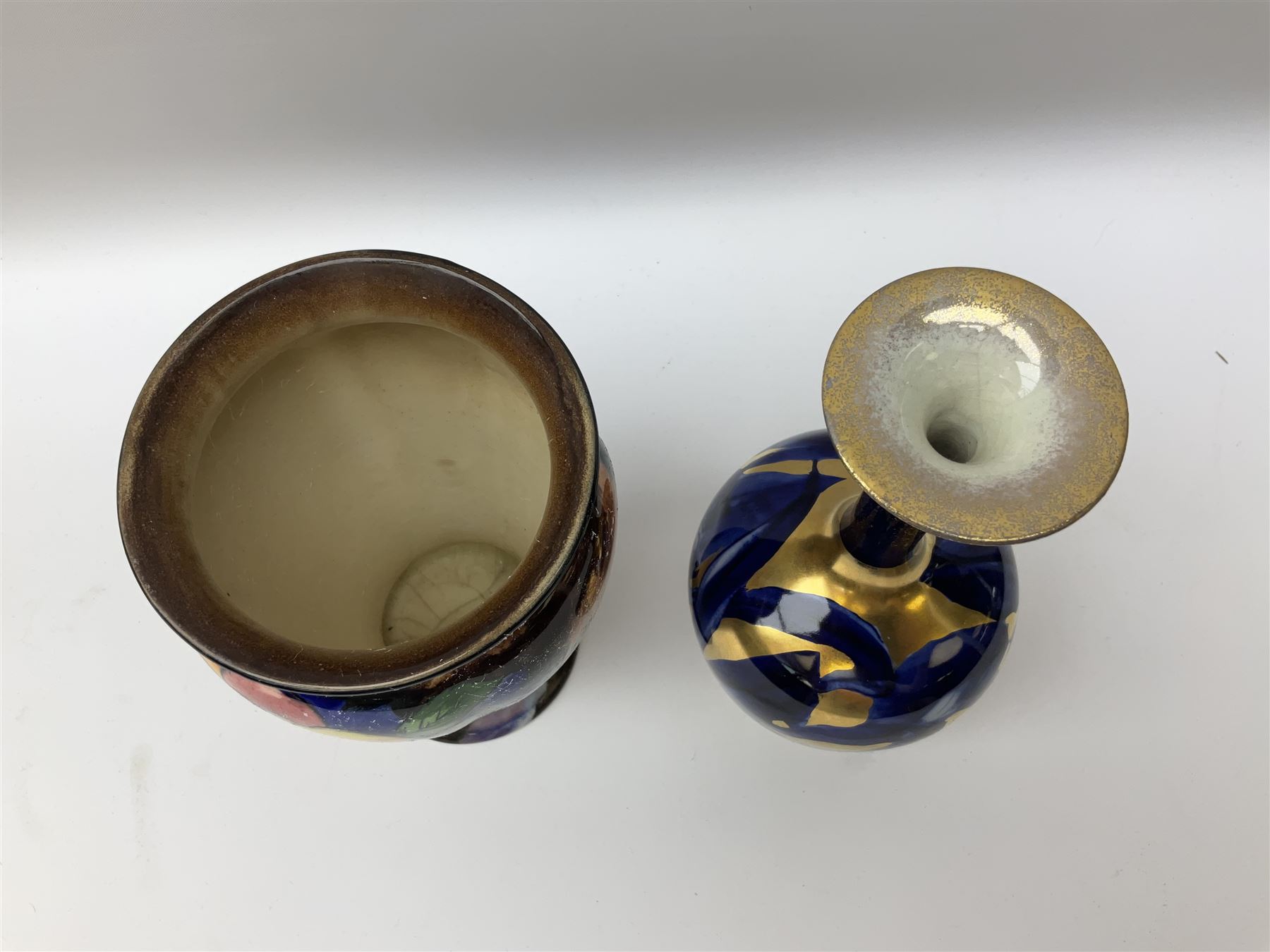 Clarice Cliff for Newport Pottery Delicia pattern bowl, D20cm, Victorian Wedgwood oval tea pot retailed by Goode & Co and in the Bamboo pattern and three other items
