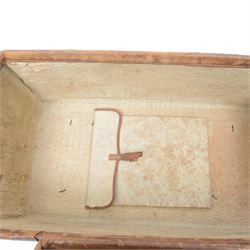 WWII Japanese Officer's leather trunk or Kori, the interior with document compartment,  within a canvas cover the top printed with the officers name, H26cm L70cm