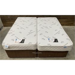 Hotel Contract Beds - SuperKing pair of 3’ divan zip together twin beds