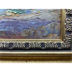 John William Howey (Staithes Group 1873-1938): 'Evening - Hartlepool Harbour', oil on panel signed, titled verso 24cm x 29cm 
Provenance: private collection, purchased T B & R Jordan Fine Art Specialists, Stockton on Tees; the Jordans were responsible for dispersing the estate of Robert Leslie Howey (1900-1981), the artist's son. A fine example of English Impressionism, exemplifying the Staithes Group's French influence.