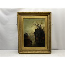 Circle of John Atkinson Grimshaw (British 1836-1893): Autumnal Evening scene near Roundhay, oil on canvas unsigned 60cm x 44cm