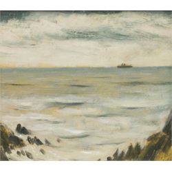 Kenneth Lawson (British 1920-2008): 'Sea of Rocks - North Cornwall', oil on paper signed, ...