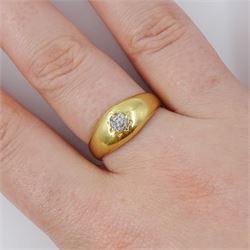 19th / early 20th century 18ct gold diamond ring, single old cut diamond of approx 0.30 carat, in a gypsy star design setting