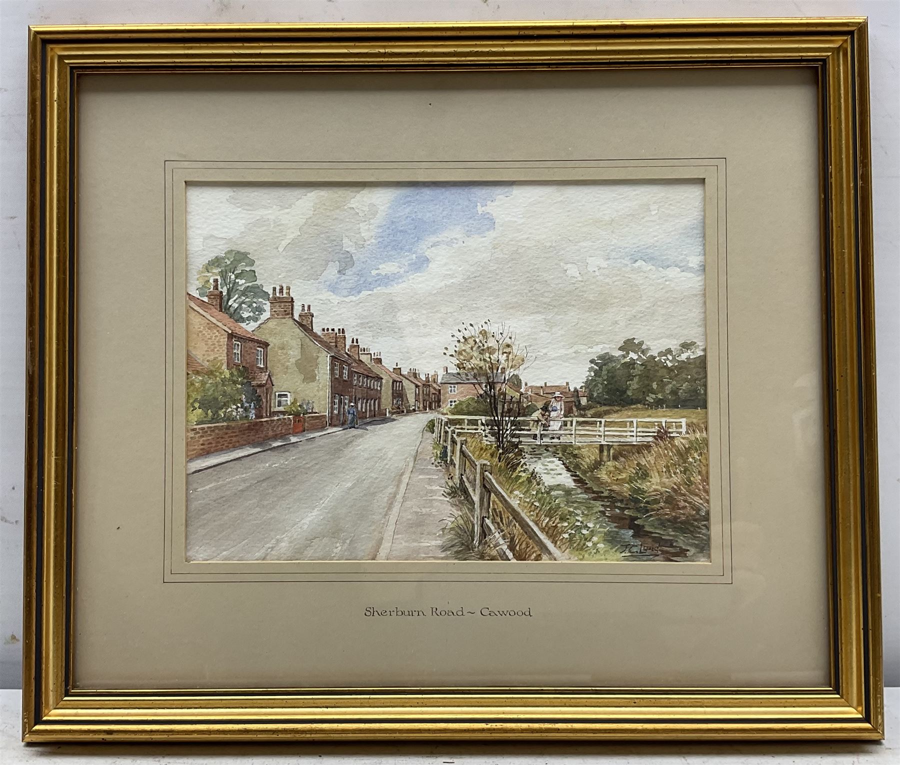 John Cecil Lund (British 1932-): 'Sherburn Road - Cawood', watercolour signed, titled on the mount 15cm x 21cm