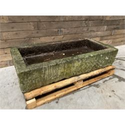 Large 19th century rectangular stone trough 