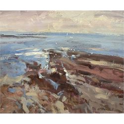William B Dealtry (British 1915-2007): 'Whitby Scaur', oil on board signed, titled on Fyli...