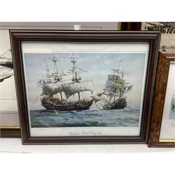 Collection of twenty-one unframed and seven framed prints of predominantly aviation interest after David Pritchard, Brian Petch, Stephen Teasdale, Barry Price, Coulson, Wardle etc; depicting Spitfires, Hurricanes etc; some limited editions with certificates and many bearing multiple signatures on the mount