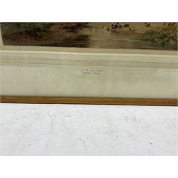 Joseph William Allen RBA (British 1803-1852): Ducks Swimming in River, watercolour signed and dated 1840, 19cm x 27cm 