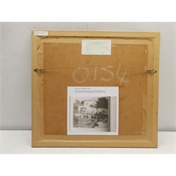 Rachel Ann Le Bas NEAC RE (British 1923-2020): 'Washerwomen by Lake Garda', limited edition etching with aquatint signed titled and numbered 53/75 in pencil 27cm x 32cm 
Notes: this study was Rachel Ann's diploma piece for the Royal Society of Painter-Printmakers and one of the few illustrated in the Society's publication 'No Day without a Line'; exh. Royal Society of Painters in Watercolours Bankside Gallery, London, Label verso