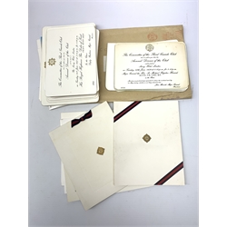 Scots Guards - ten copies of The Scots Guard Magazine, complete run 1964-73; twenty-eight copies of Scots Guards/Third Guards Club Annual Report, complete run 1947-74; A Short History of the Scots Guards. Two volumes. 1642-1962 and 1642-82; Famous Regiments - The Scots Guards; and quantity of invitations to various annual dinners, Buckingham Palace garden parties etc