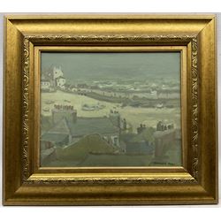 Douglas Hill (British 1953-): 'St Ives in Winter', oil on canvas signed, titled verso 24cm x 29cm 