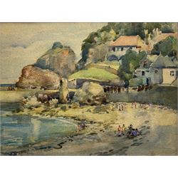 Clitheroe (British 20th century): ‘Babbacombe Bay - Devon’, watercolour signed, titled and dated 1950 verso 27cm X 35cm