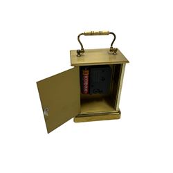 Battery driven marble mantel clock in the Art Deco style and a brass finished carriage clock. Both with quartz movements