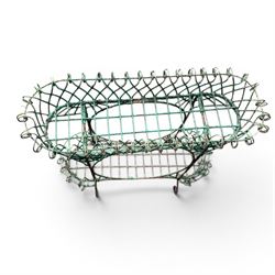 Victorian country house ornate wirework basket conservatory or garden planter, two tier form with oval centre