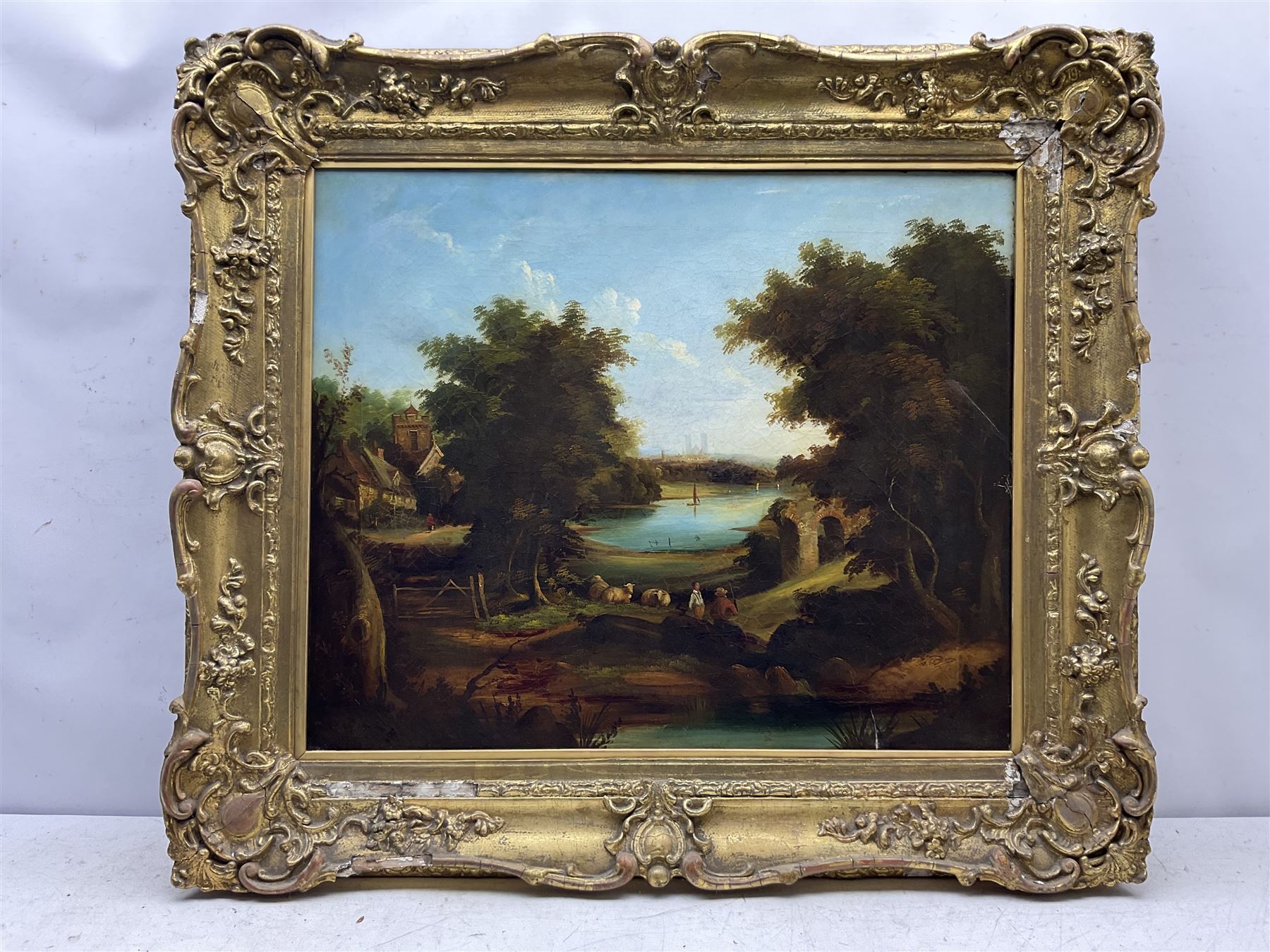Circle of Sebastian Pether (British 1793-1844): Pastoral Scene, oil on canvas unsigned 61cm x 73cm