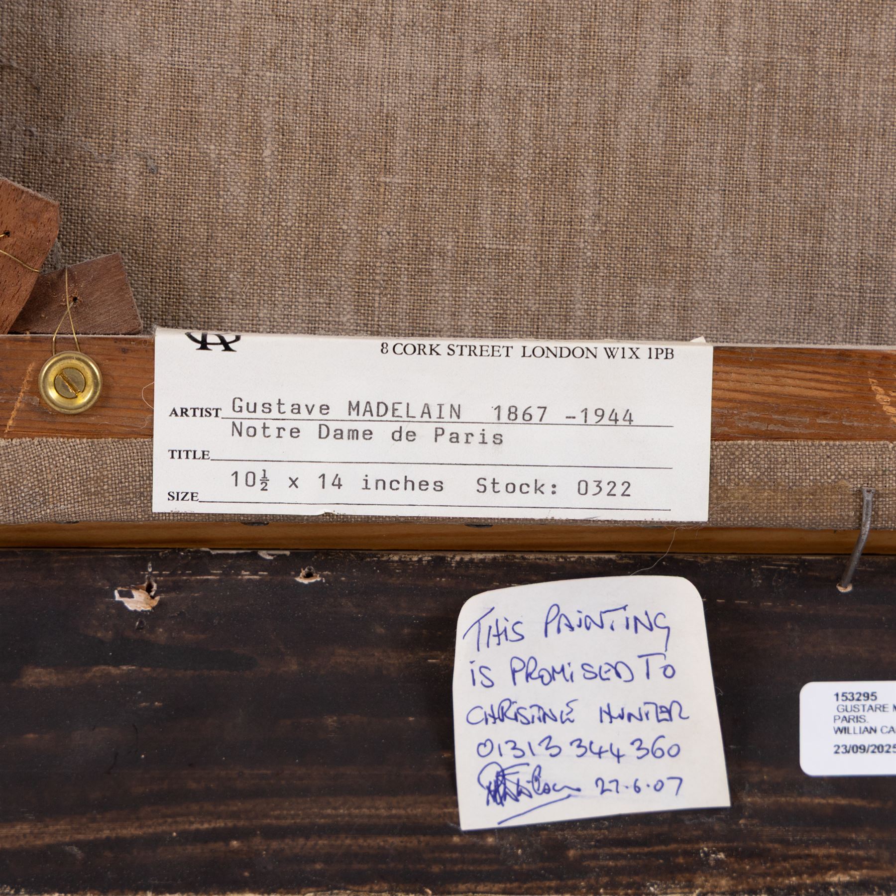 Gustave Madelain (French 1867-1944): 'Notre Dame de Paris', oil on canvas signed, titled on gallery label verso 25cm x 32cm 
Provenance: exh. Richmond Gallery, London, label verso