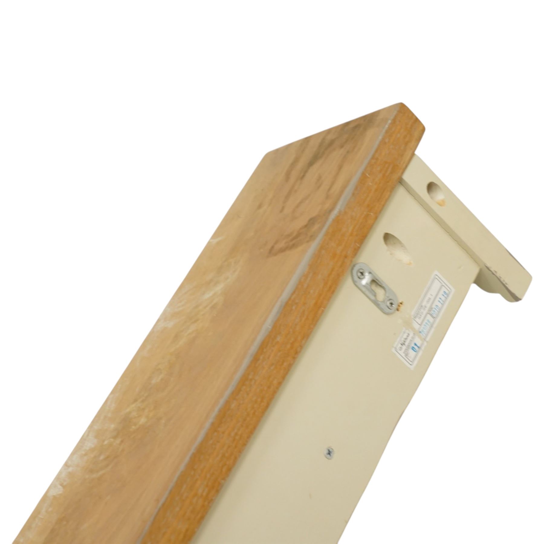 Neptune - limed coat rack and shelf, with sage green painted supports and seven hooks 