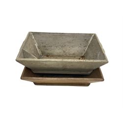Near pair of pine garden troughs or planters, in rectangular form
