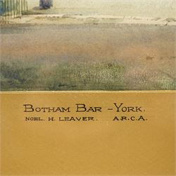 Noel Harry Leaver (British 1889-1951): View of Bootham Bar and the York Minster, watercolour signed 27cm x 37cm