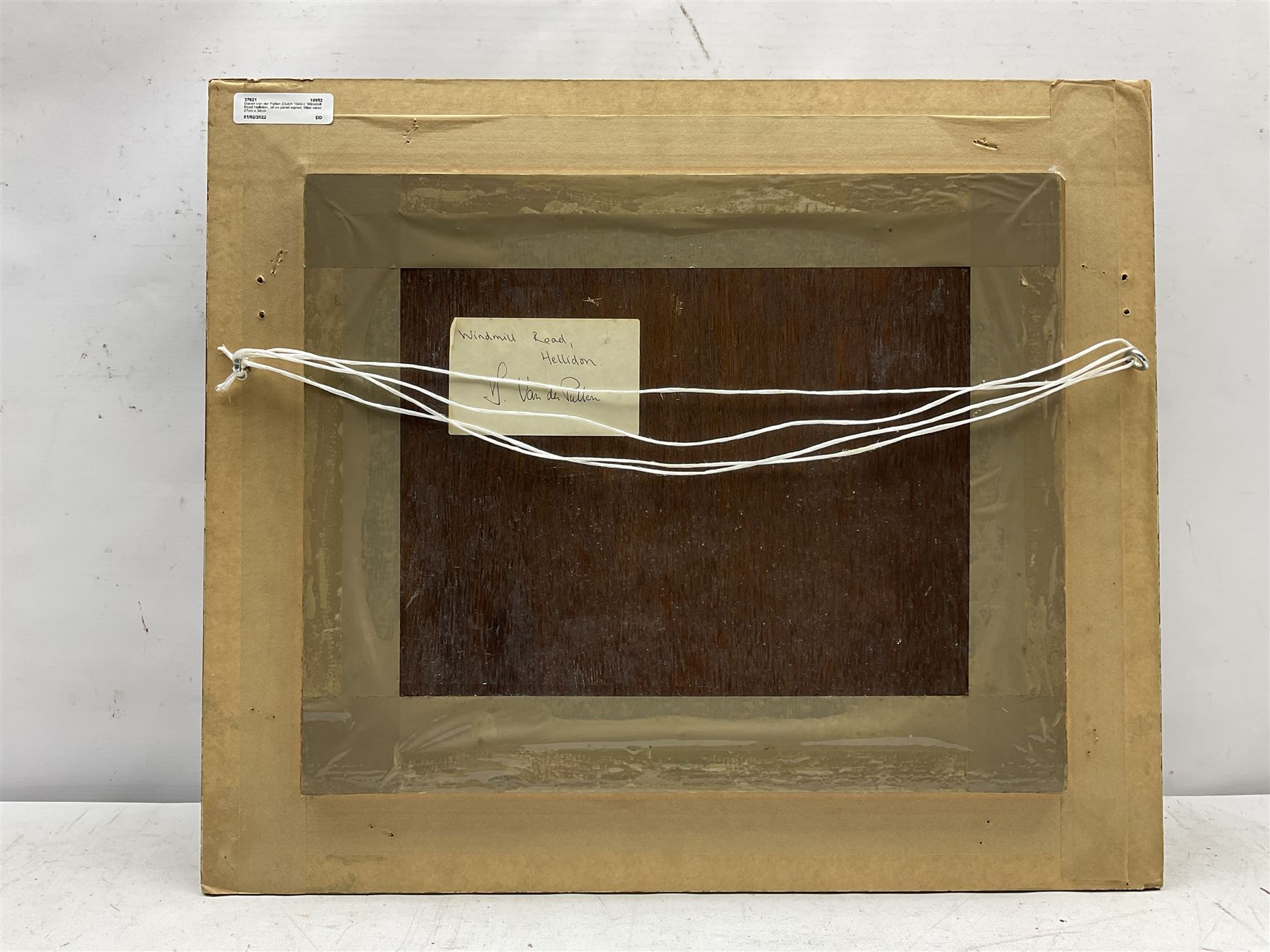 Daniel Van der Putten (Dutch 1949-): 'Windmill Road Hellidon Northamptonshire', oil on panel signed, titled verso 27cm x 34cm