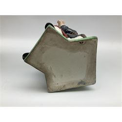 Early 20th century Staffordshire William Kent Squire toby jug, modelled seated upon a corner chair holding a jug of ale in his right hand, H28cm