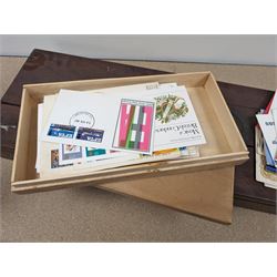 Staffordshire style Dick Turpin figure, wooden box, metal box, Rabone & Sons level, first day covers and other stamps