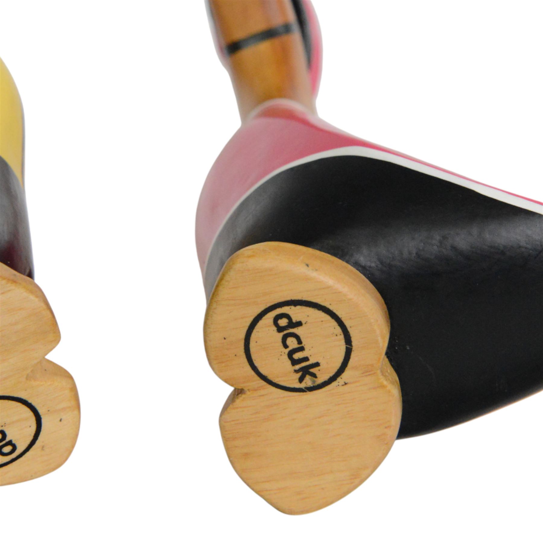 Dcuk, five wooden ducks, in cycling outfits and helmets, H20cm