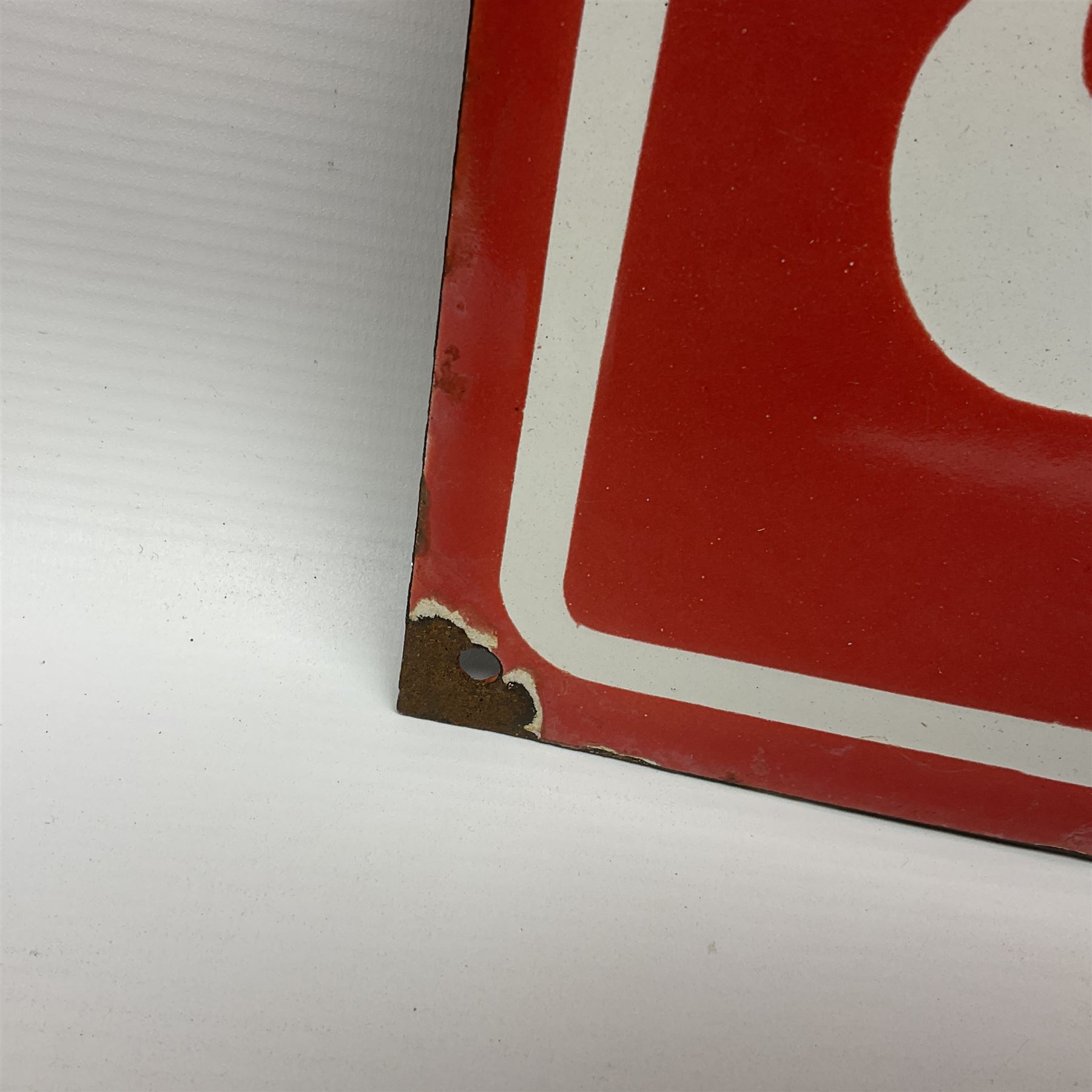 Rowntree's enamel advertising sign, 'Rowntree's Pastilles' white writing on a red ground, H30cm, L92cm