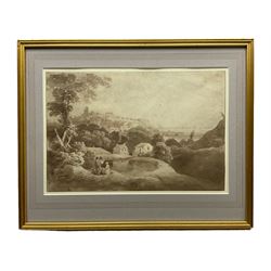 Alfred Nicholson (British 1788-1833): 'Scarborough from the Southwest', pencil ink and sepia wash unsigned, on 1820 watermarked paper 
Provenance: private local collection, purchased Woolley & Wallis 28th September 2011 Lot 128; by descent through the artist's family. 
Literature: illus. G H Bell, ed. (2012) 'Francis Nicholson (1753-1844) Painter, Printmaker and Drawing Master', Blackthorn Press, p.32 
Notes: the present picture is after a lithograph by the artist's father, Francis Nicholson, printed by Charles Joseph Hullmandel (1789-1850) pub. Rodwell and Martin, London 1822; illus. G H Bell (2012) 'Francis Nicholson, Lithographs and Engravings of Georgian Britain', Blackthorn Press, plate 24