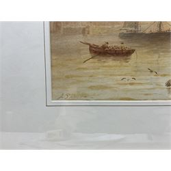 Joseph Eaman (British 1853-1907): Sunset Over Scarborough, watercolour signed 24cm x 34cm 