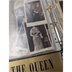 Collection of mostly Royal ephemera and commemorative memorabilia, including souvenir programmes, Royal Pedigrees, postcards, and newspaper reprints, etc, contained within a folder
