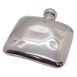 Edwardian silver hip flask, of plain rounded rectangular form, hallmarked William Neale, Chester 1903, H11cm, approximate weight 3.29 ozt (102.6 grams)