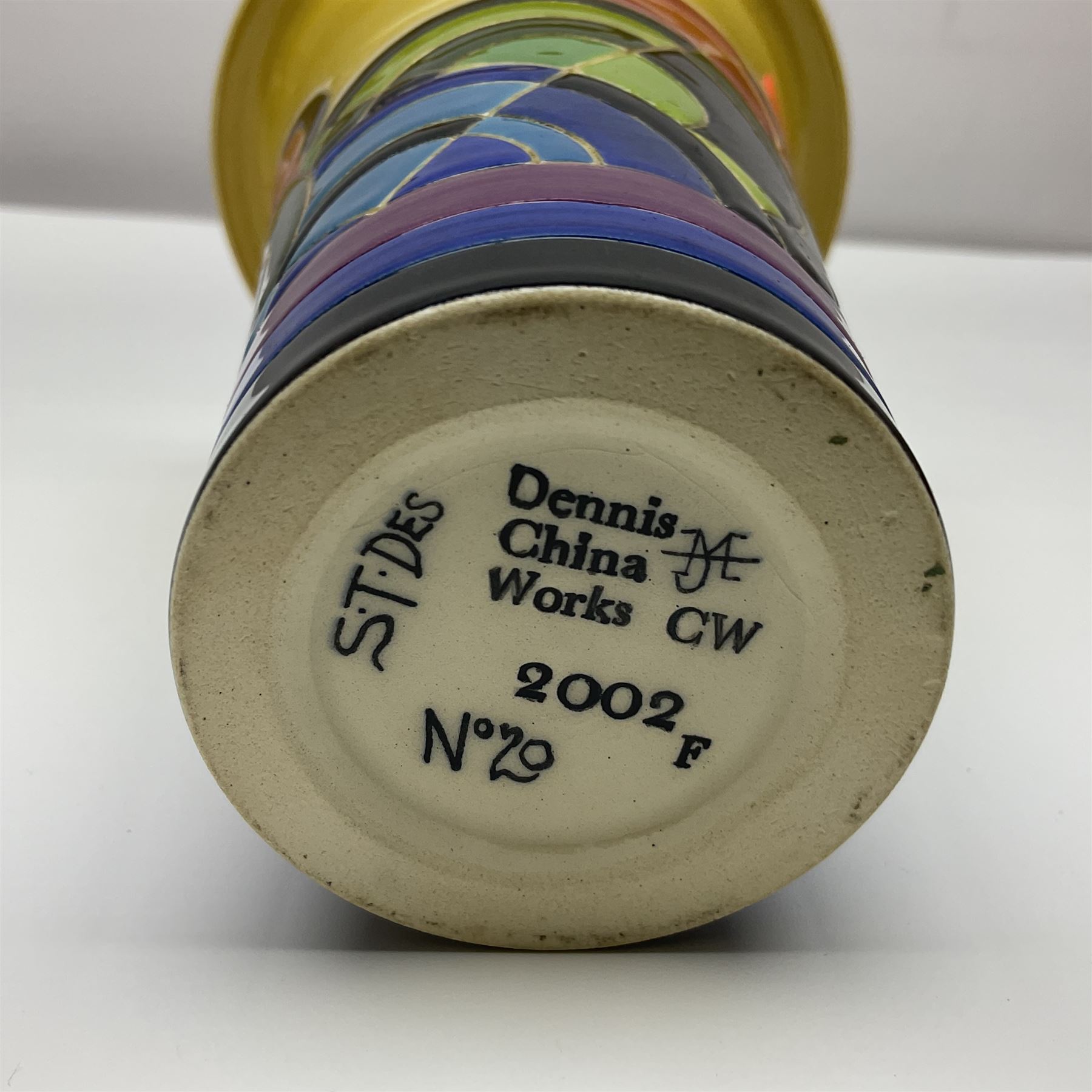 Dennis China Works vase with fluted rim together with three Cmielow figures and Beswick Silhouette vase of Girl with the Pearl earring, Beswick vase H22cm 