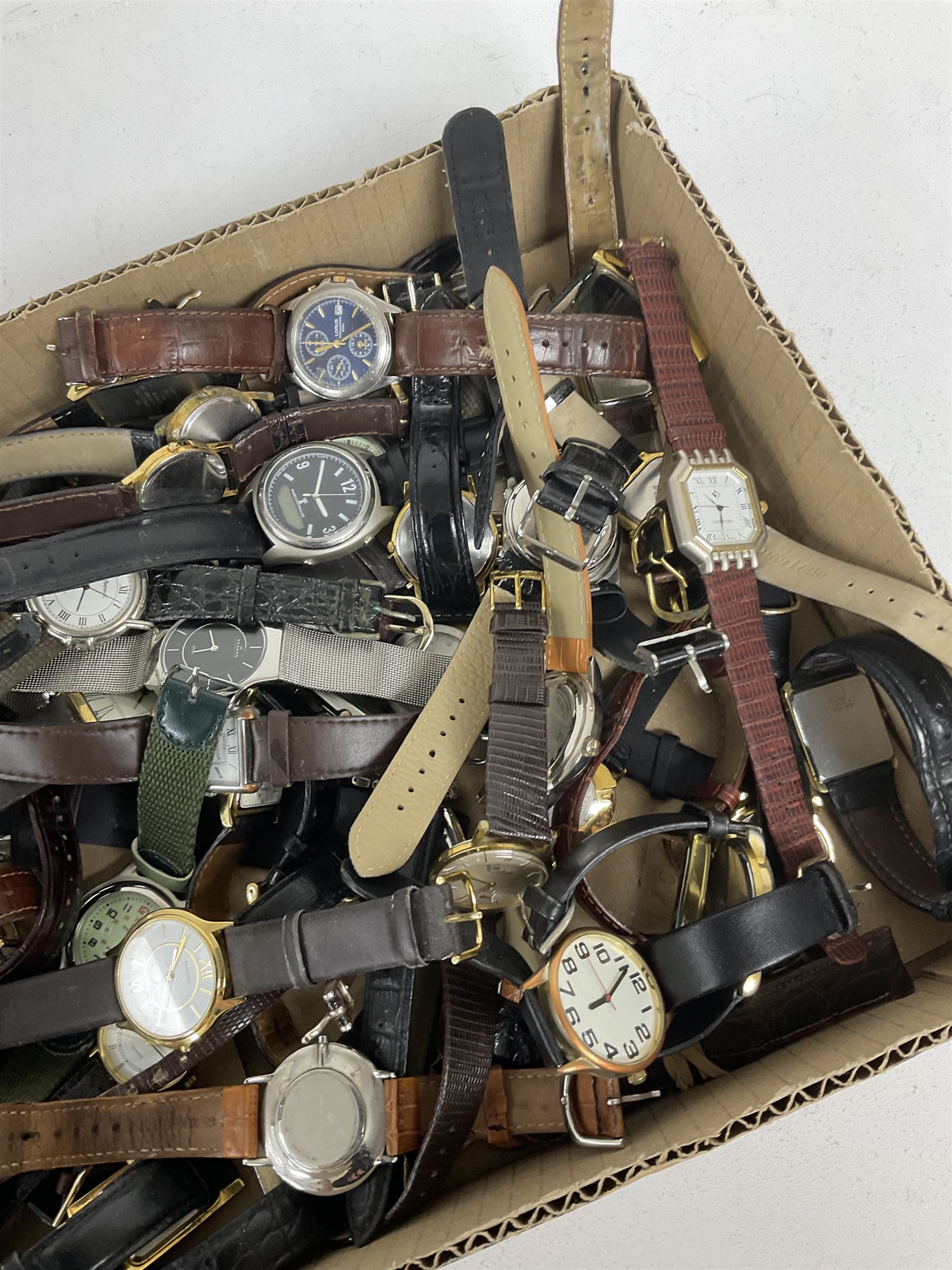 Collection of wristwatches including Guildcraft by Gruen, Sekonda, Lorus, Skagen, etc
