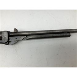 BSA .177 air rifle with top loading under lever action, walnut stock carved with chequered BSA logo to grip, serial no.A1203 L102cm