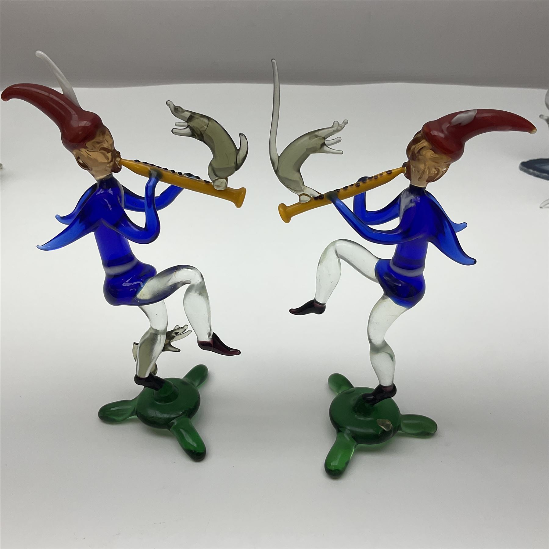 Large collection of hand-blown glass animals and figures, to include fish, birds, cats, dogs, monkeys etc