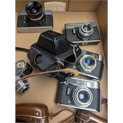 Eight film cameras, including Voigtlander Vito B, Vitoret DR, Voigtlander Vito CD, Beirette, Paxette and Agfa examples