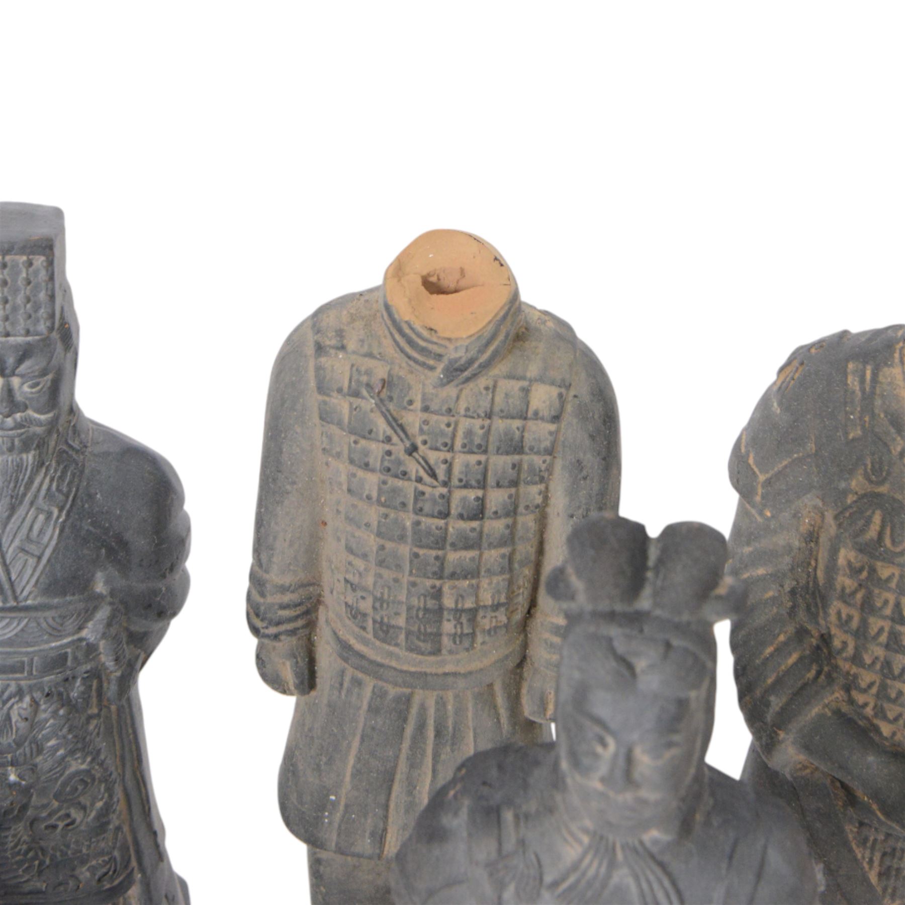 Six terracotta warrior figures, H25cm