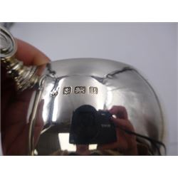 1920s silver trophy cup, of typical form, with twin C scroll handles, upon stepped circular base, hallmarked Birmingham 1926, maker's mark worn and indistinct, H14cm