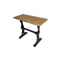 'Sheffield Bar Fitters' Caskell & Chambers Ltd. - walnut and cast iron table 