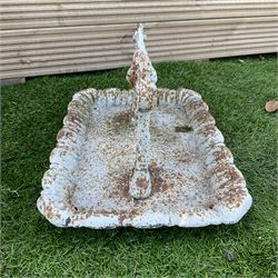 White painted cast iron ornate boot scraper - THIS LOT IS TO BE COLLECTED BY APPOINTMENT FROM DUGGLEBY STORAGE, GREAT HILL, EASTFIELD, SCARBOROUGH, YO11 3TX