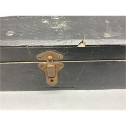 Late 19th century Saxony violin with 36cm one-piece maple back and ribs and spruce top; bears label 'Josef Klotz in Mittenwalde Anno 1795' L60cm overall; in ebonised wooden 'coffin' case