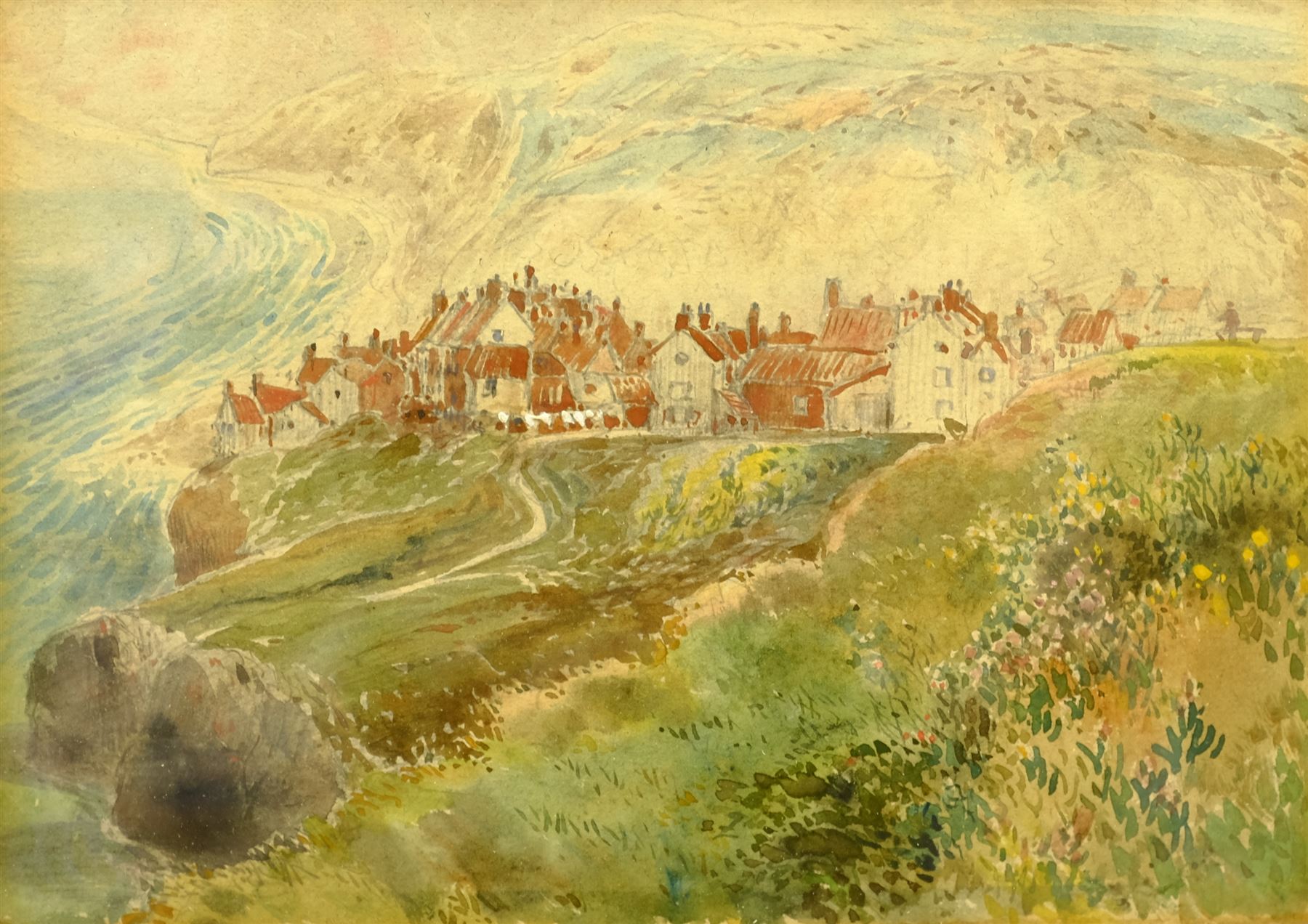 English School (Early 20th century): Robin Hood's Bay, watercolour unsigned 12cm x 16cm